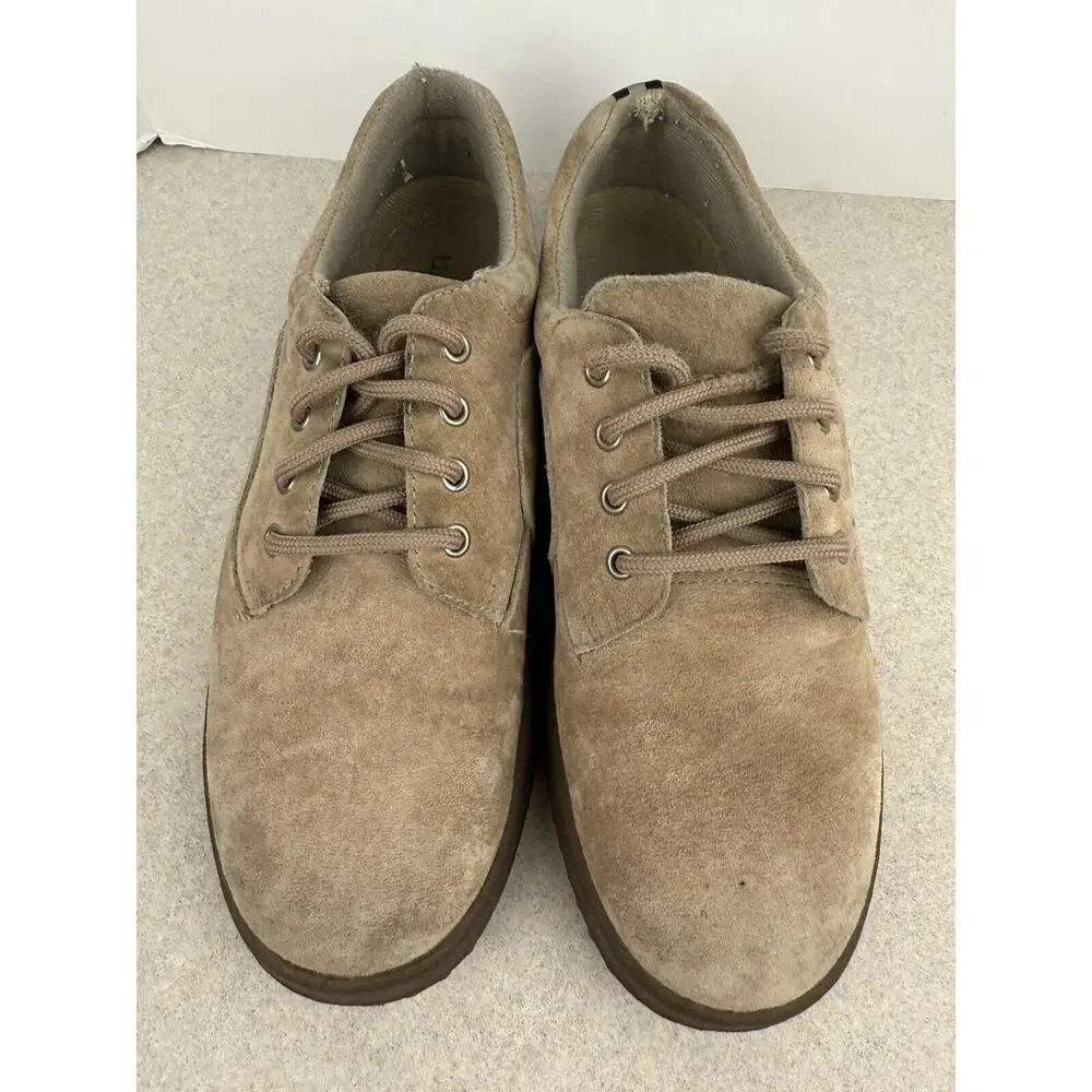 Women’s Wimzees Tan Shoes Lace Up Sued Leather Flat Comfort Size 6‎